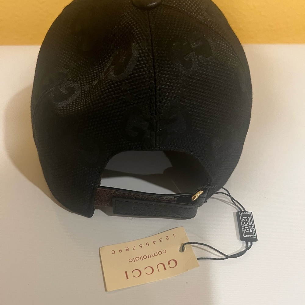 Gucci Black Embossed GG Baseball Cap - Picture 3 of 4